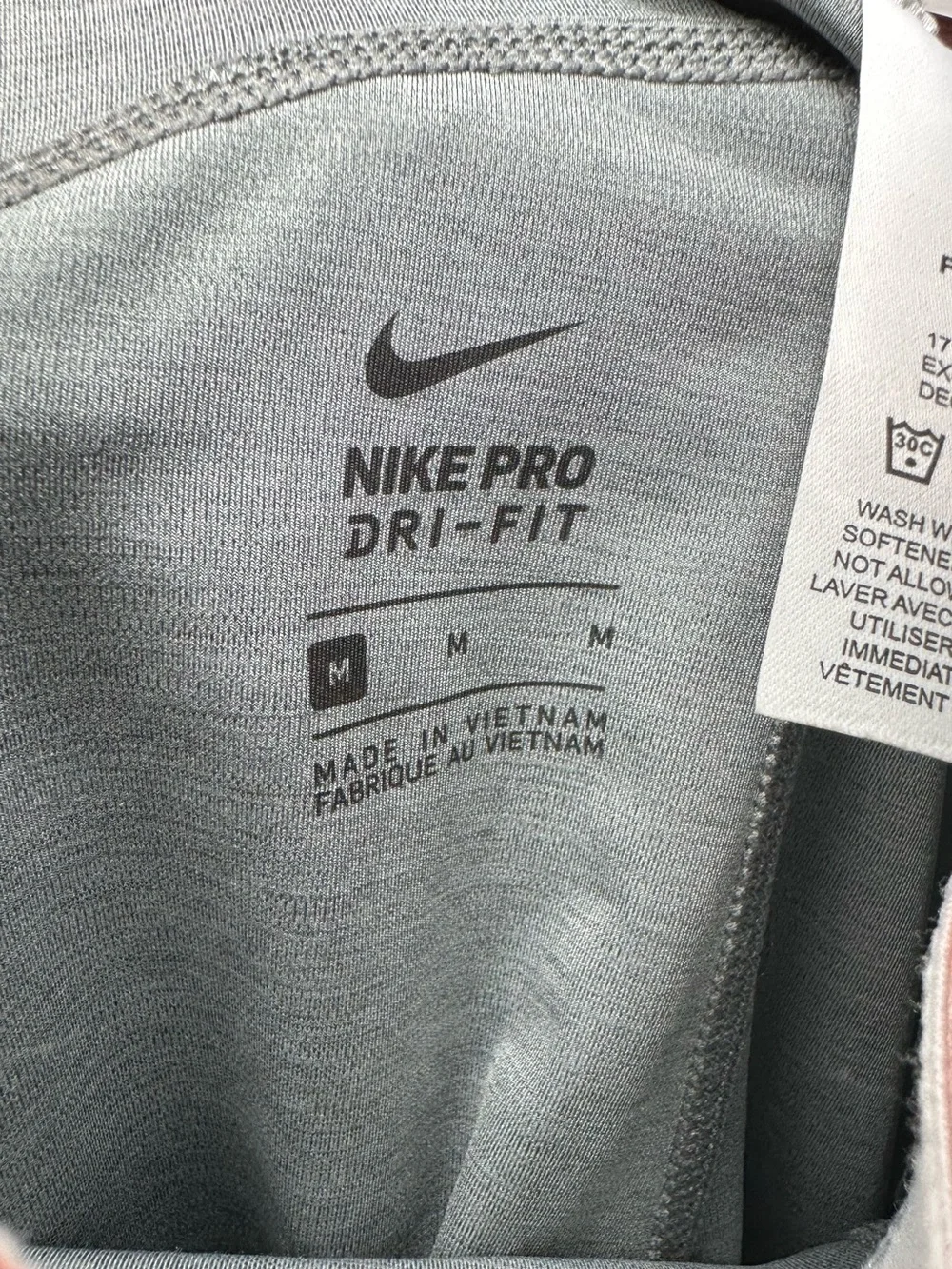 Nike Pro Dri-FIT Gray Leggings | Tie-Dye Logo Waistband | Women's M | EUC
